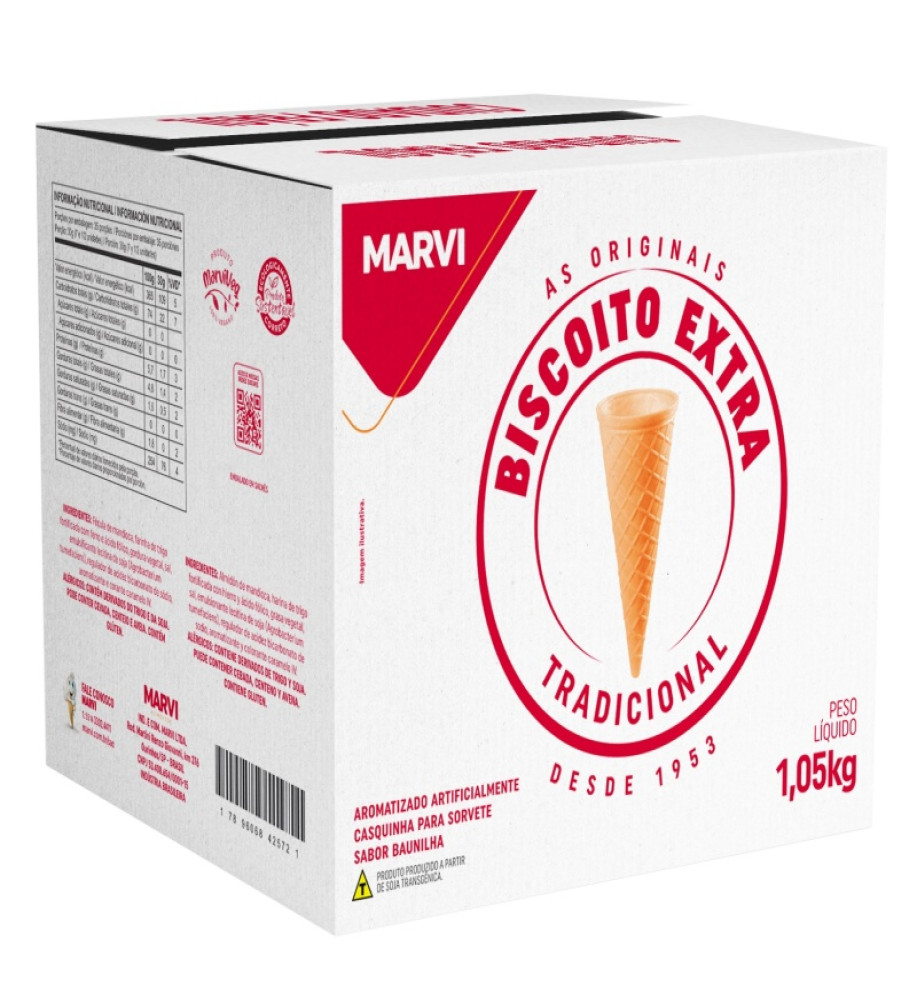 CASQUINHA BISCOITO EXTRA MARVI 1,05KG
