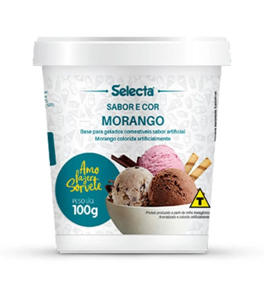 BASE SORVETE MORANGO SELECTA 100GR