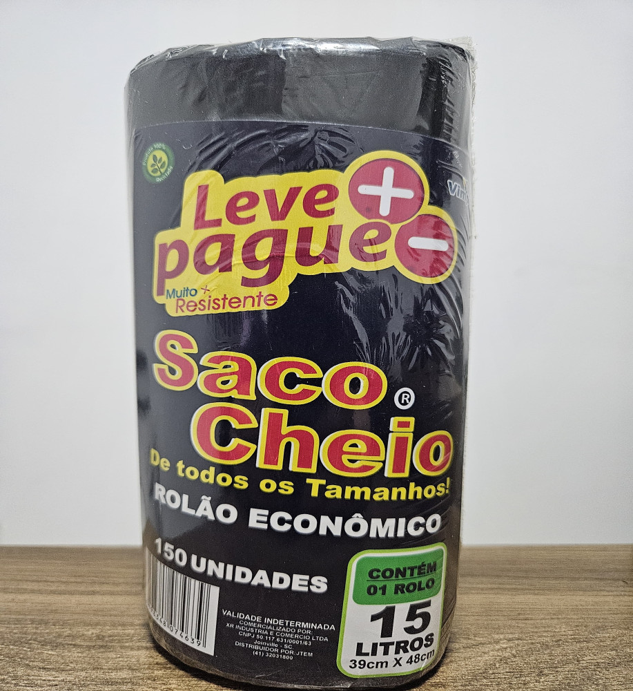 SACO DE LIXO SACO CHEIO 15L C/150