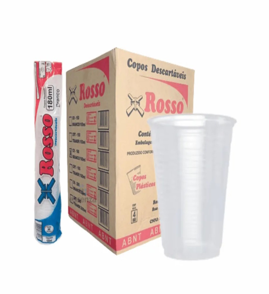 COPO DESCARTAVEL TRANSPARENTE 180ML C/100UN