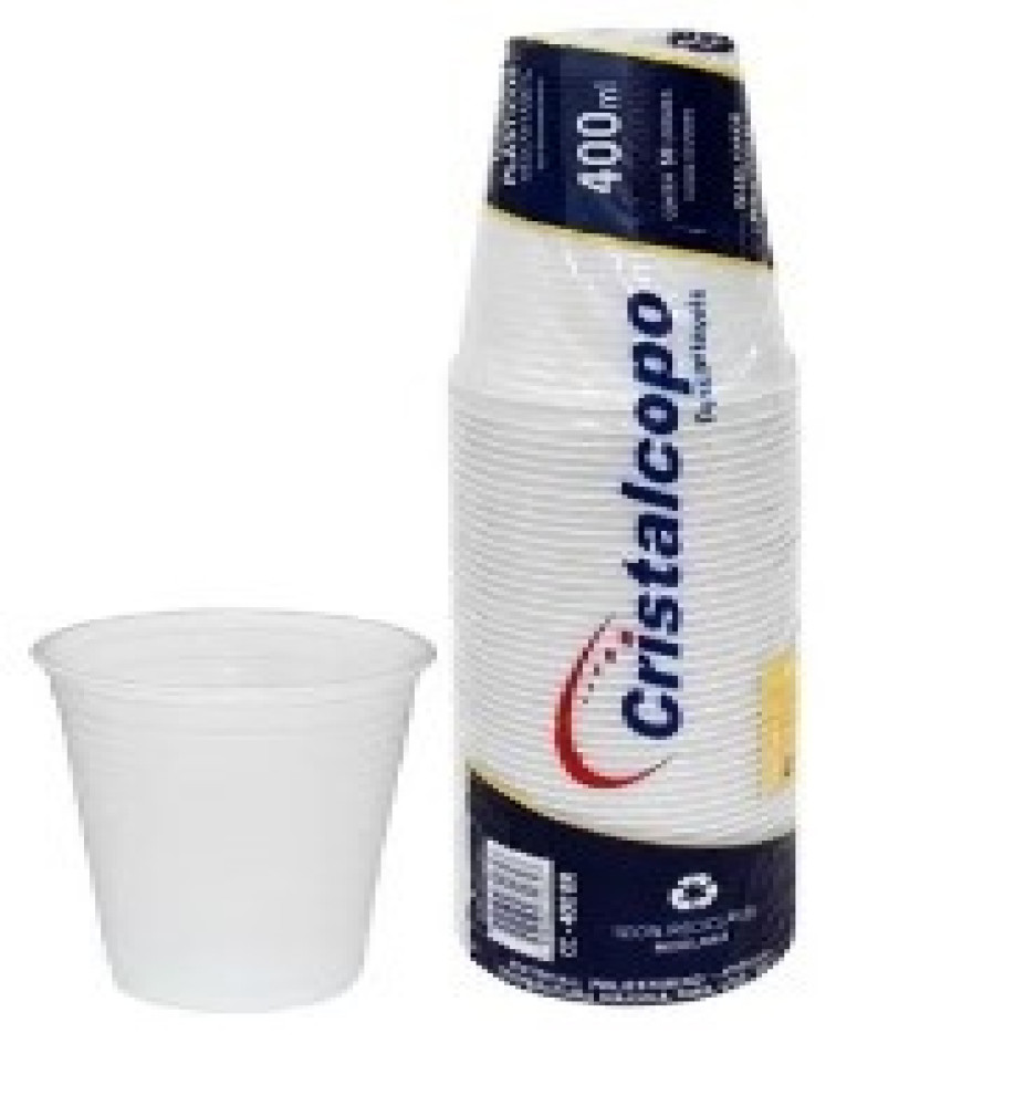 COPO DESCARTAVEL CRISTALCOPO 400ML C/50UN