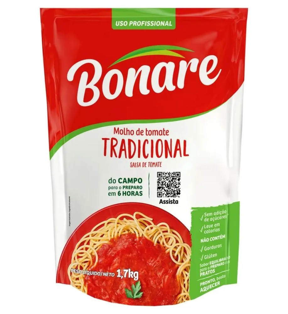MOLHO TOMATE BONARE 1,7KG
