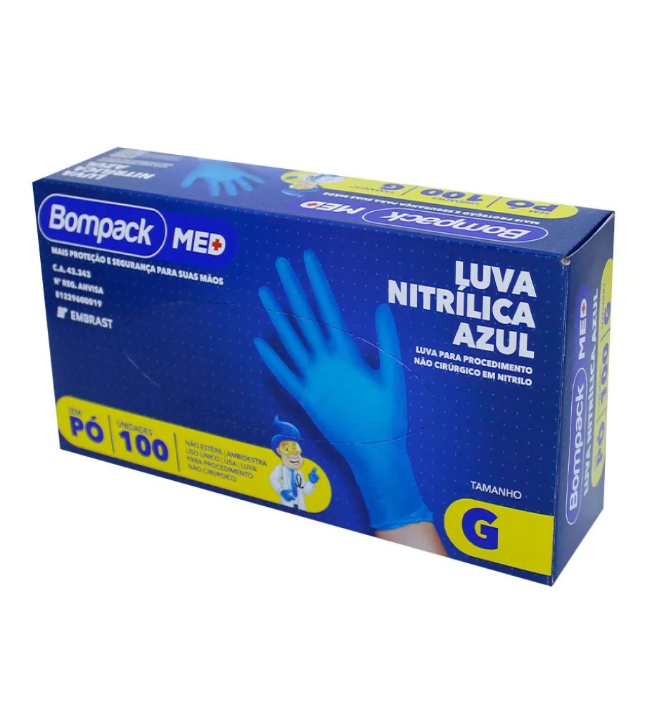 LUVA NITRÍLICA BOMPACK PREMIUM G