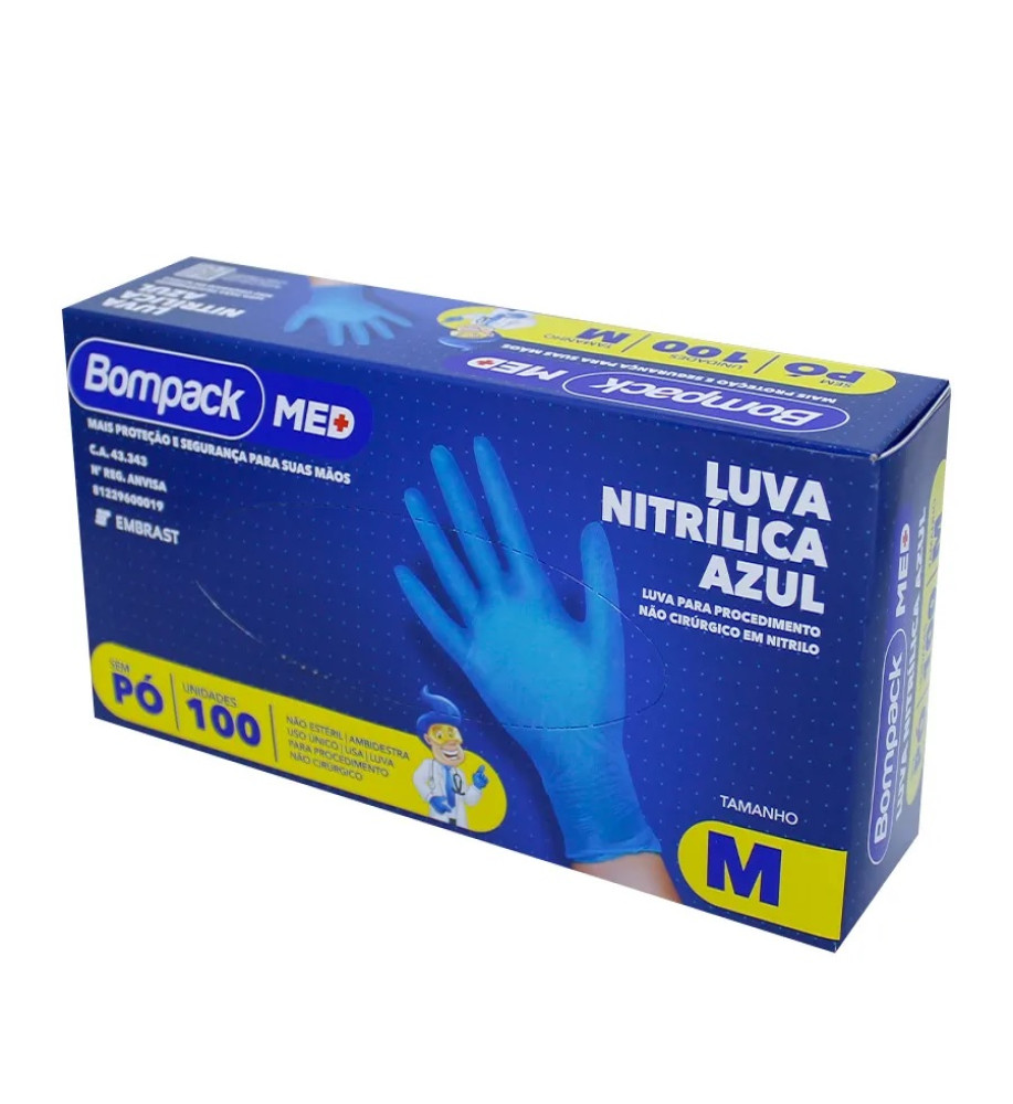 LUVA NITRÍLICA BOMPACK PREMIUM M