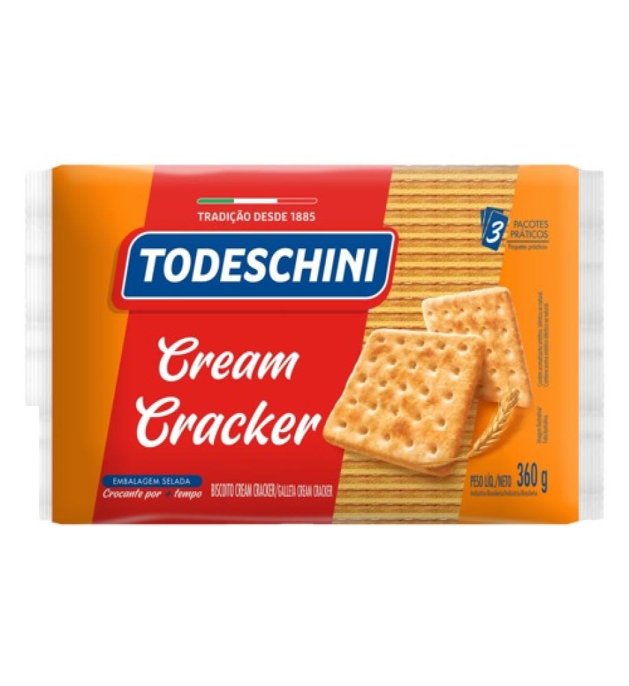 BISCOITO CREAM CRACKER TODESCHINI 360GR