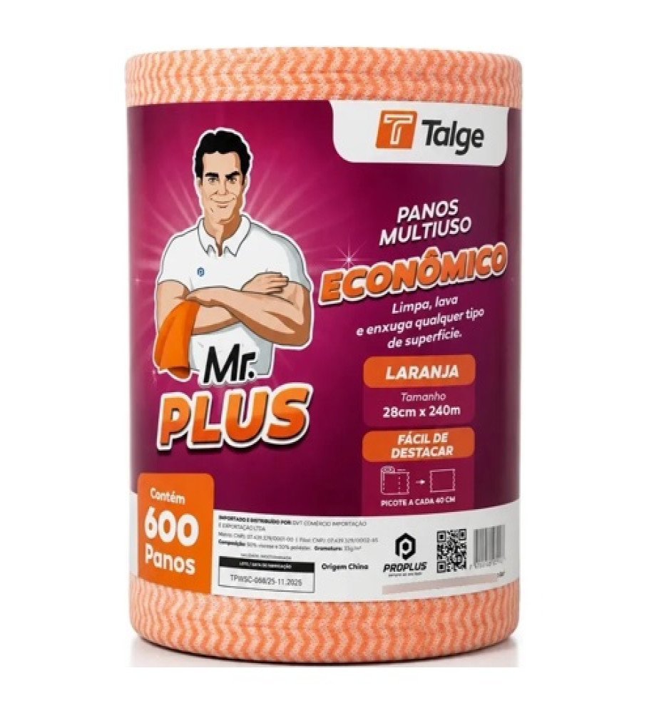 PANO MULTIUSO 28X240M LARANJA MR.PLUS