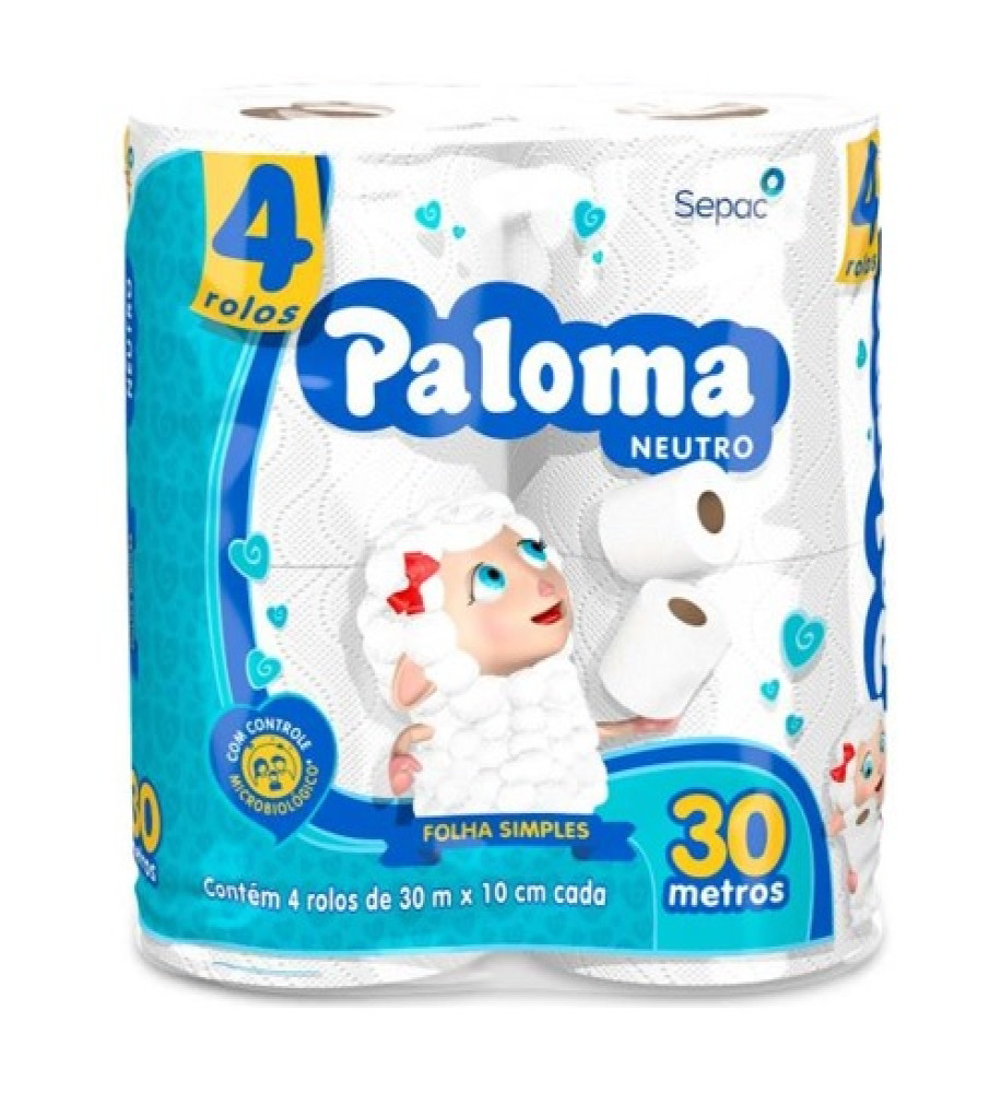 PAPEL HIGIÊNICO NEUTRO PALOMA C/4