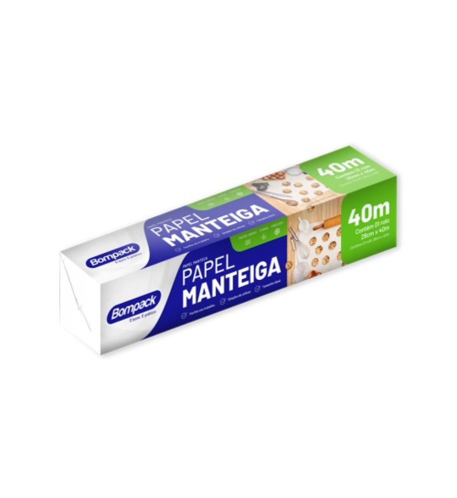 PAPEL MANTEIGA 28CMX40M BOMPACK