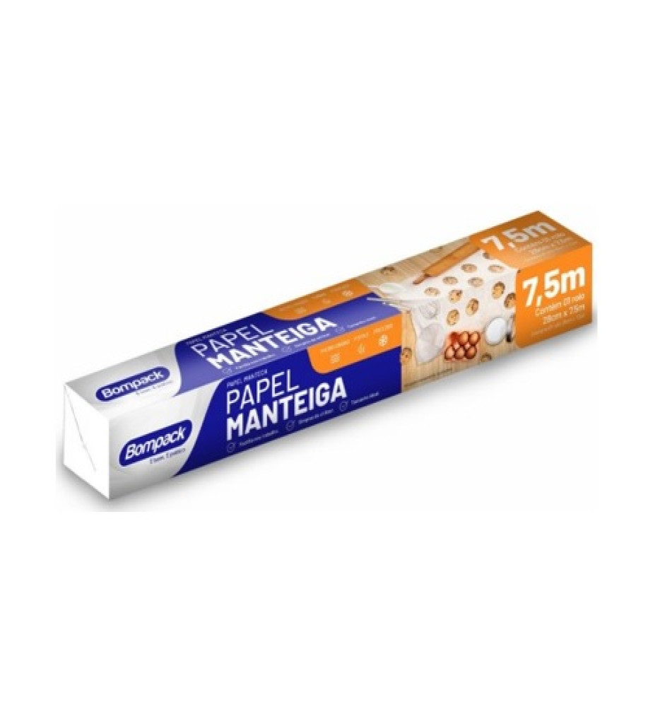 PAPEL MANTEIGA 28CMX7,5M BOMPACK