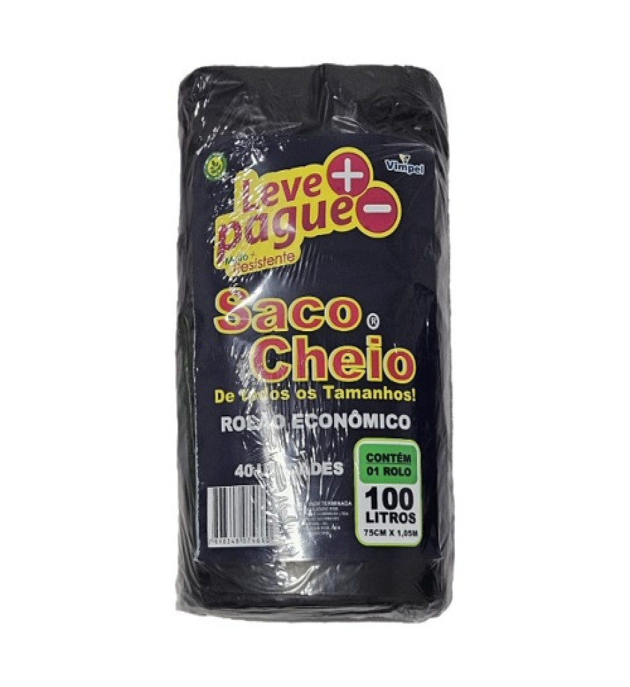 SACO DE LIXO SACO CHEIO 100L C/40