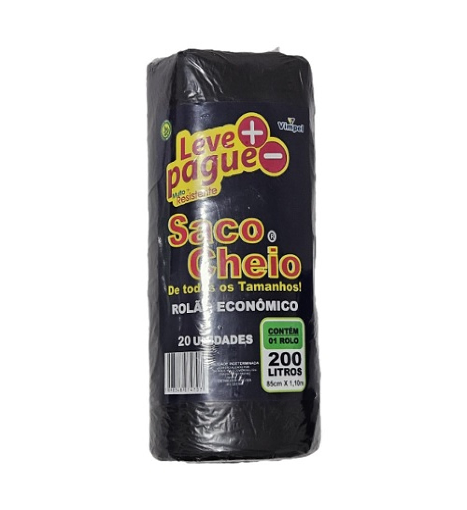 SACO DE LIXO SACO CHEIO 200L C/20