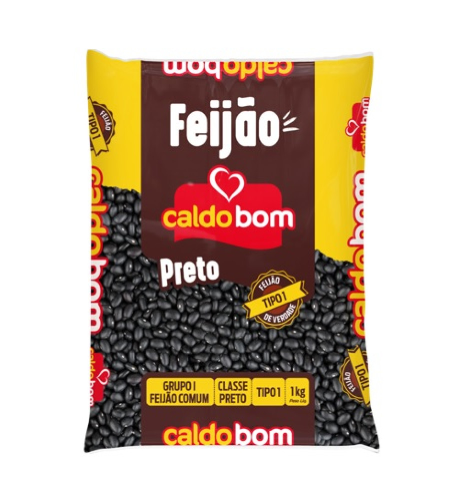FEIJÃO PRETO CALDO BOM 1KG
