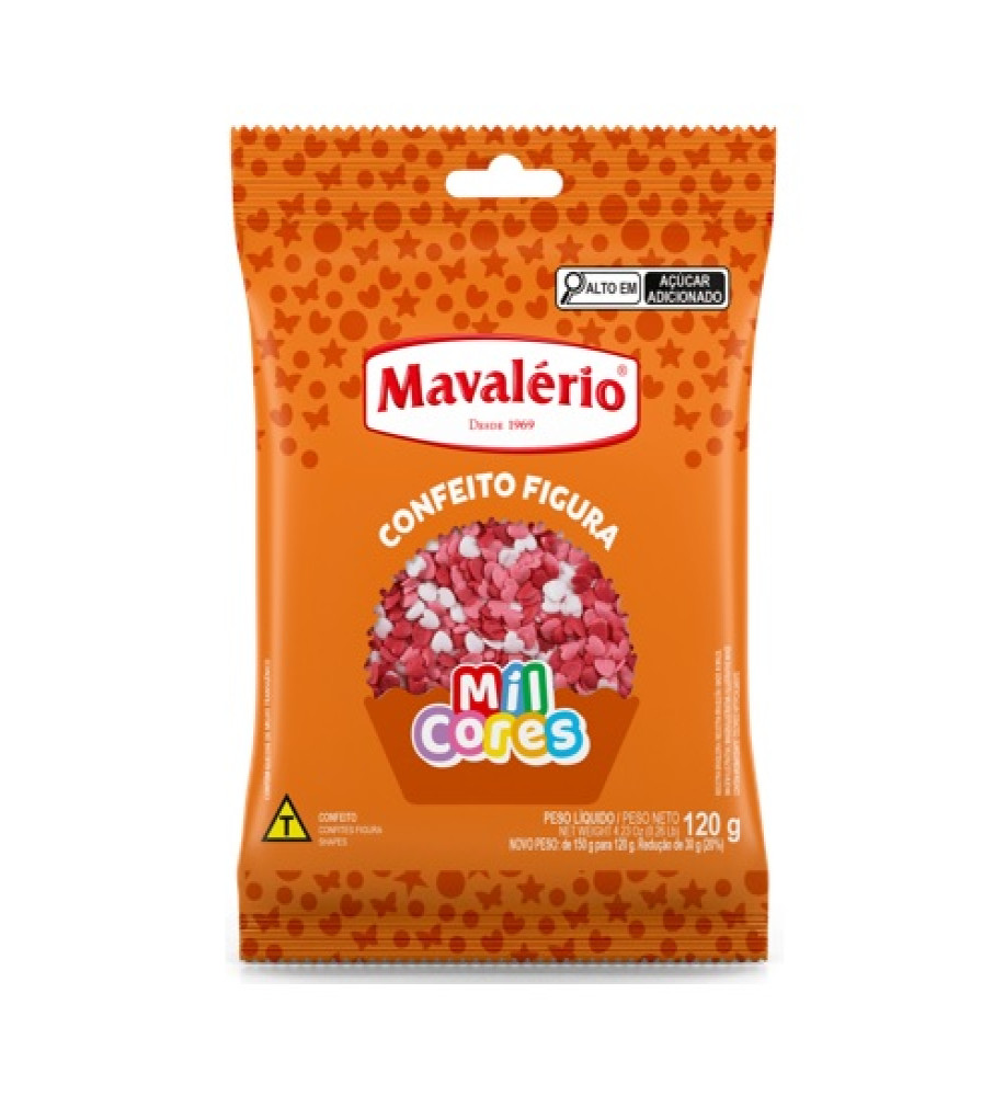 CONFEITO CORAÇÃO MAVALÉRIO 120G