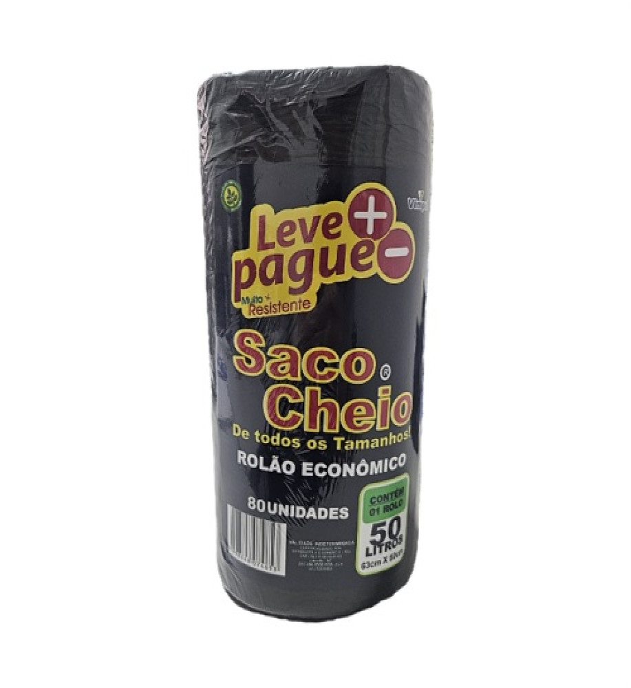 SACO DE LIXO SACO CHEIO 50L C/80